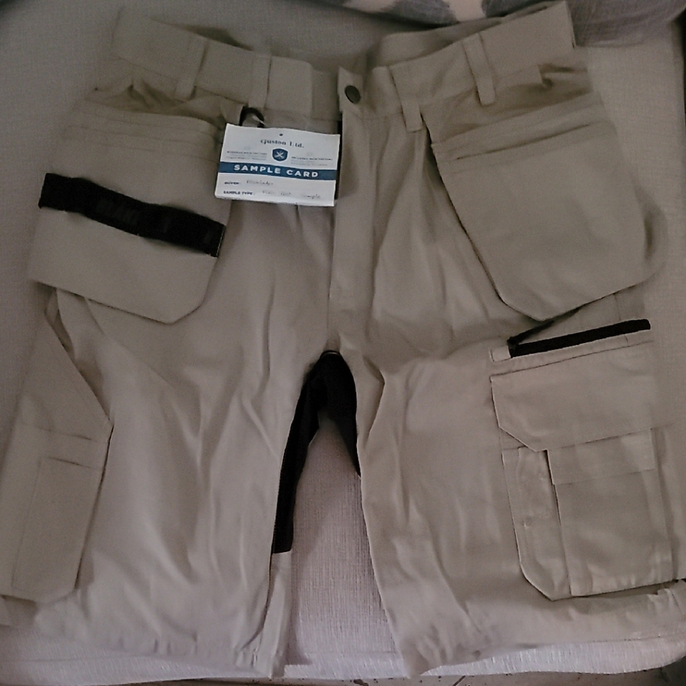 Men's Tan/Stone Ripstop Cargo Shorts W/ Utility Pockets, Samples